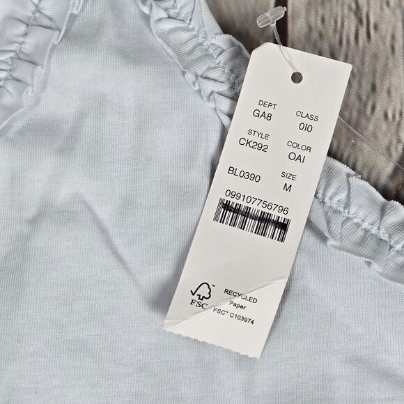 J. Crew Broken-in jersey button-front tank top with ruffle trim CK292 M NWT - Picture 4 of 10